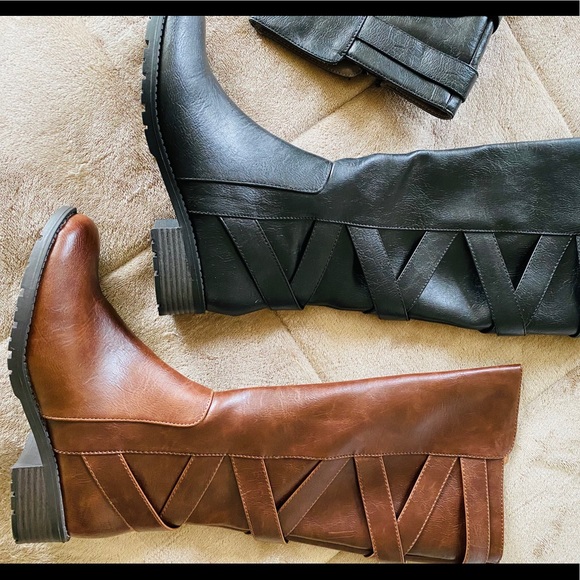 Chocolate brown knee high boots zipper - Picture 4 of 5